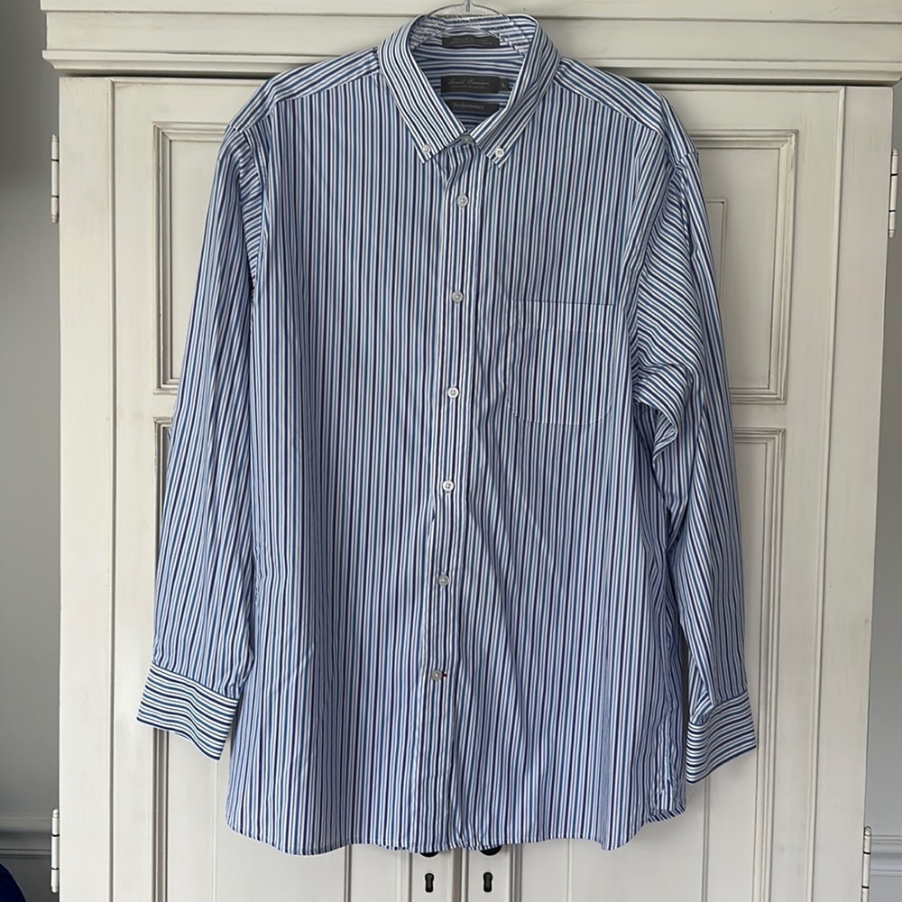 Daniel Cremieux Signature Collection Performance  Striped Long Sleeve (L) Shirt